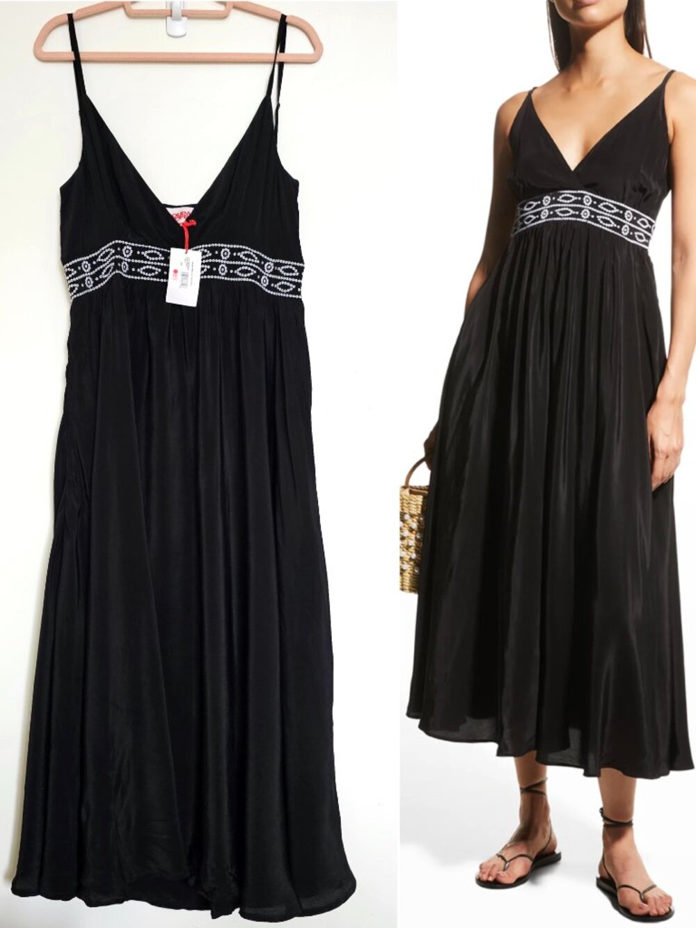 NWT Solid & Striped Ariel Flowy Viscose Sleeveless High Waist Midi Tank Dress M